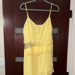 Forever 21 Yellow Ruffle Maxi Dress